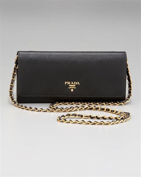 prada saffiano lux wallet on chain sling|prada saffiano zipper wallet.